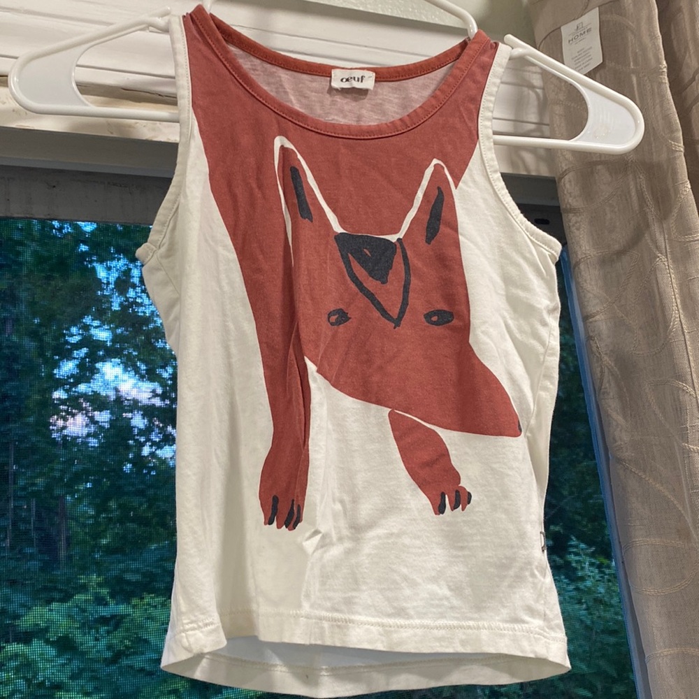 Very cute kids tank top by Ouef fox print front and back size 6